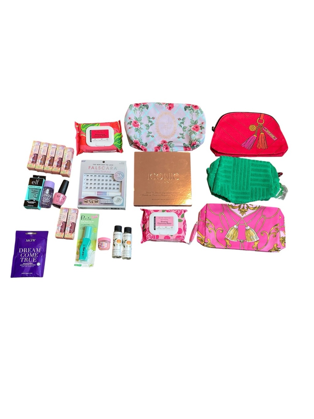 Huge Lot of Makeup Bags, Lip Gloss, Sephora, ELF, Iconic and More